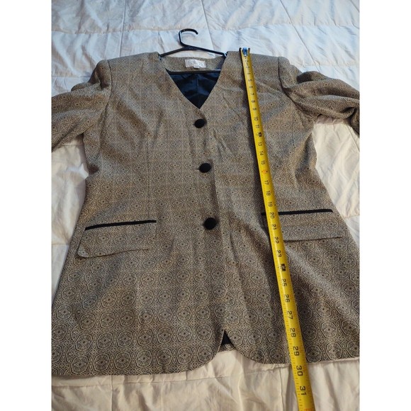 Casual Corner Dress Jacket Size 14 Gray Black Accent Button and Pocket Trim - Picture 6 of 8